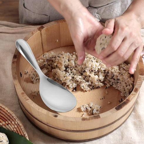 Stainless Steel Rice Paddle, Rice Spoon, Serving Scooper, Nonstick Rice Spatula for Mixing, Draining, Scraping