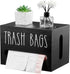 DRASTAR Trash Bag Dispenser, Large Wooden Trash Bag Holder Wall Mount, Black