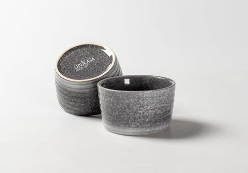 UNICASA Ramekin Set of 2, 8 oz Oven Safe Baking Set for Custard, Pudding, Souffle Cups in Reactive Gray