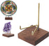 Hipiwe 2Pcs Wooden Base Display Stand, Adjustable Metal Arms for Decorative Plates, Display Easel Holder