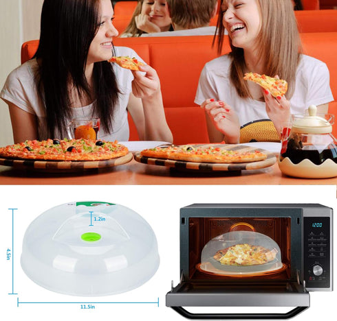 Microwave Splatter Cover, Large Microwave Plate Cover Guard Lid with Steam Vents, 11.5 Inch BPA Free & Dishwasher Safe