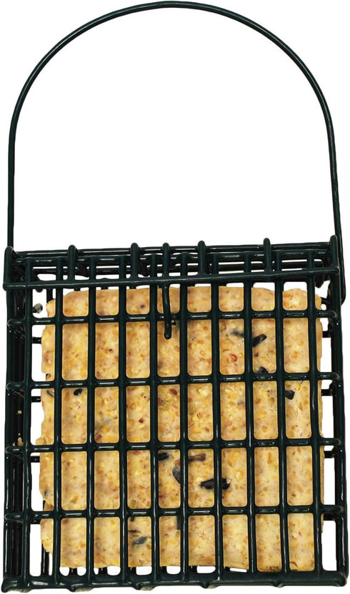 Wildlife Sciences Suet Feeder Cage - Suet Cake Combo for Wild Birds, Includes 1 Feeder and 11 oz Nuts & Berry Cake