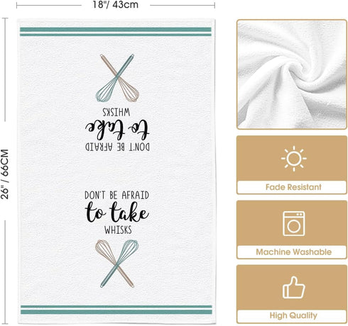 Artoid Mode Coffee Kitchen Ware Quote Funny Kitchen Towels, 18 x 26 Inch Ultra Absorbent Drying Cloth Set of 4