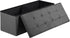 SUPER DEAL 43 Inches Folding Storage Ottoman Bench, Foot Rest with Divider