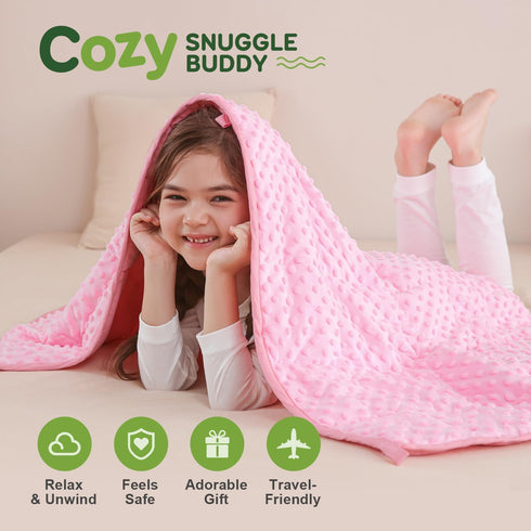 Cozy Home,3lbs 36 48inches, Sivio Weighted Blanket, Minky Dots Weighted Blanket,Soft and Cooling Heavy Blanket for Bed