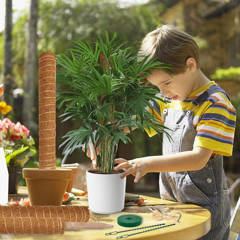 4 Pack 16 inch Moss Pole Monstera Plant Support: Stackable Coco Coir Moss Totem Stake Tall Plants Rod Stand Grow Stick