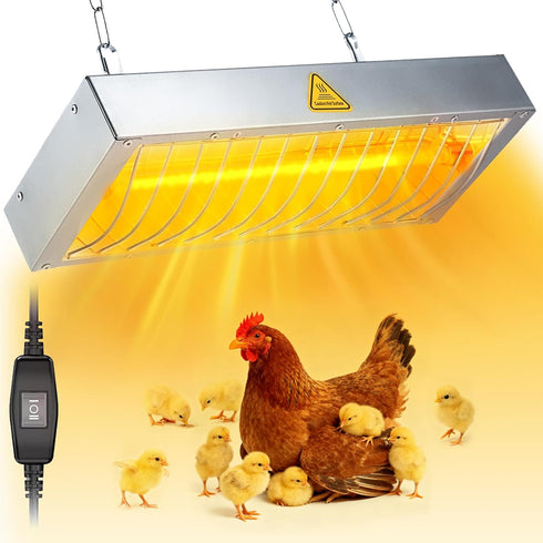 VORIGY 600W Heat Lamp for Chickens, Large Chicken Coop Heater, Adjustable Temp and