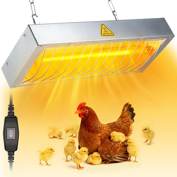 VORIGY 600W Heat Lamp for Chickens, Large Chicken Coop Heater, Adjustable Temp and