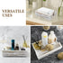 MyGift Shabby White Washed Solid Wood Bathroom Counter Paper Towel Holder, Disposable Napkin Dispenser for Vanity Tray