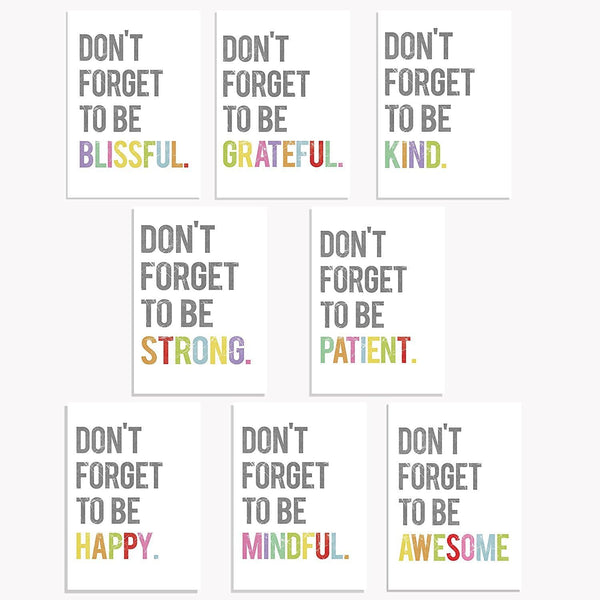 Don't Forget Mini Collection Wall Art Prints, 11x14 Inch, Kid's Room Decor, Motivational Typography, Gender Neutral