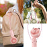 QearFun Handheld Lanyard Fan, Mini USB Rechargeable Battery Fan, 3 Speed Strong Personal Table Fan (Purple & Pink)