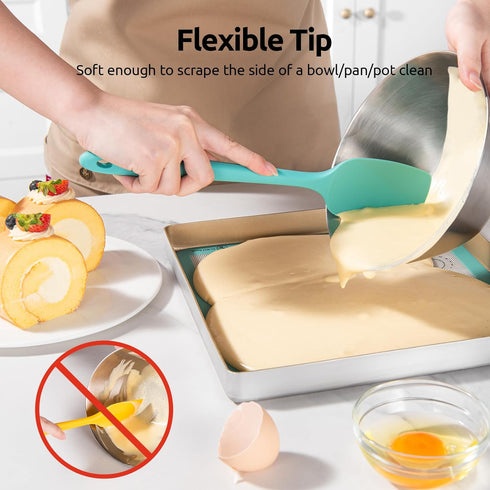 U-Taste Silicone Baking Spatula Set, 600ºF High Heat Resistant Food Grade Flexible Rubber Kitchen Cooking Utensils