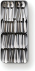 Joseph Joseph DrawerStore Compact Utensil Organizer, Silverware Flatware Tray for Kitchen Drawer, Grey