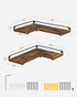 Set 2, ULLS831B01 VASAGLE Corner Shelf Wall Mount of Floating Shelves, Small Wall Shelf for Decor Storage, for Living