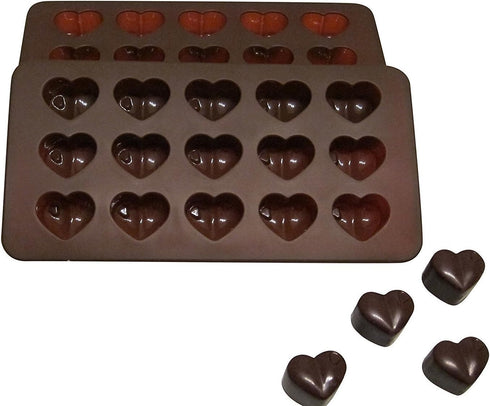 Silicone Heart Chocolate Mold, Candy Molds for Party, Wedding, Jelly, Heart Shaped Ice Cube, Pack of 2