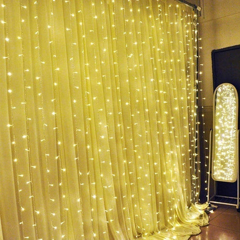 Geanmoki 306 LED Window Curtain String Light for Wedding Party Home Garden Bedroom Indoor Outdoor Decorations