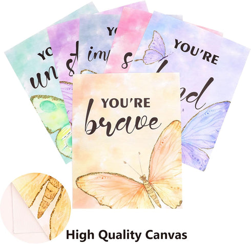 HOMANGA Wall Art Posters - Butterfly Wall Decor for Girls Room, 8X10 Inch, Unframed, Set of 6