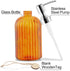 16 OZ Soap Dispenser, Clear Tempered Glass with 304 Stainless Steel Pump for Bathroom, Kitchen, Lotion (Orange)