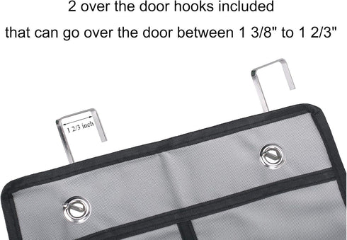Shoe Organizer Over the Door, 12 Pockets Hanging Shoe Rack for Bedroom Closet Storage (Gray-2 Pack)