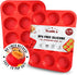 Walfos Muffin Pan Set - 12 Cups Regular Silicone Cupcake Pan, Non-stick, BPA Free, 2-Piece