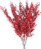 DODXIAOBEUL 25 Inch Artificial Red Berry Stems Branches,Faux Berries Fake Flower for Christmas