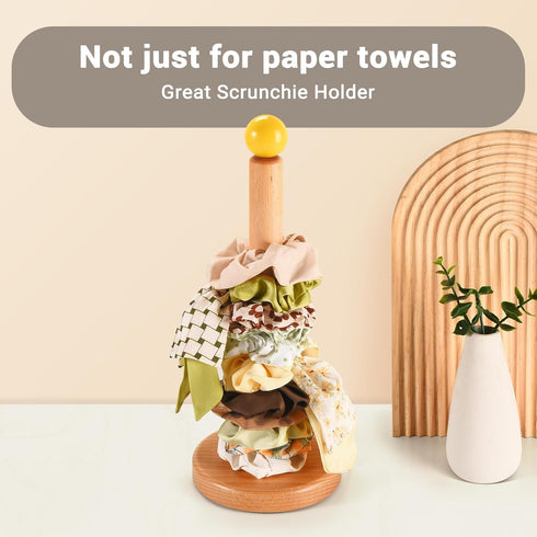 Cambiar Paper Towel Holder, Wooden Kitchen Roll Stand (Yellow Ball)