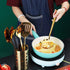 Gold Skimmer, Berglander Metal Strainer with Titanium Gold Plating, Kitchen Cooking Skimmer for Non-Stick Cookware
