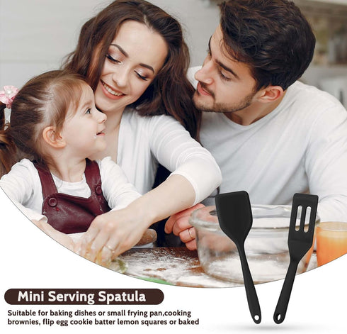 2 Pieces Mini Silicone Spatula, Nonstick Heat Resistant Small Spatulas for Kitchen Cooking