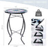 14 MUMTOP Side Patio Tables-Mosaic Outdoor Side Table - Flower Glass Accent Round EndTable, Plant Stand Indoor Small