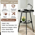 LMGVRZK 2-Tier Side Table Small Round End Table Metal Black Accent Table for Small Spaces Indoor Outdoor Living Room