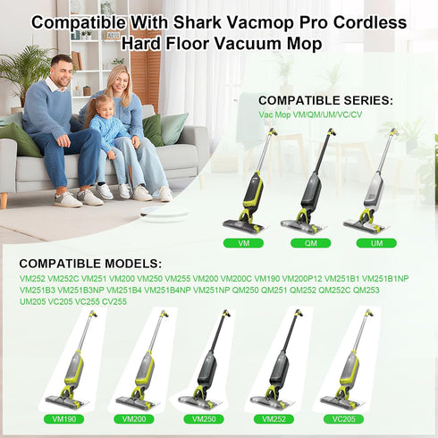 SavStor Vacmop Vacmop VM252 VM200 VM200p12 VMP30 VM190 VM250 7pack Reusable for Shark Replacement Pads: Wet Dry Vac Mop
