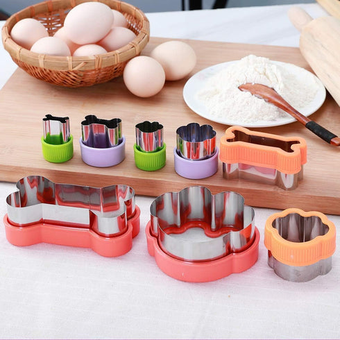 Dog Cookie Cutter Set - Stainless Steel Dog Bone and Paw Print Molds for Homemade Treats, Suitable for Cakes and Cookies