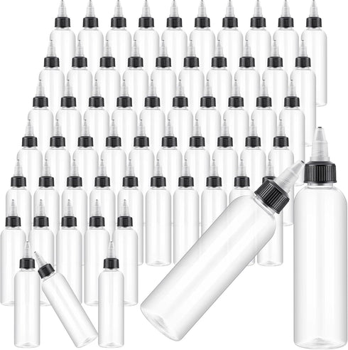 Irenare 30 Pcs 4 oz Plastic Squeeze Bottles, Bulk Boston Dispensing Bottles with 20/410 Twist Top Cap