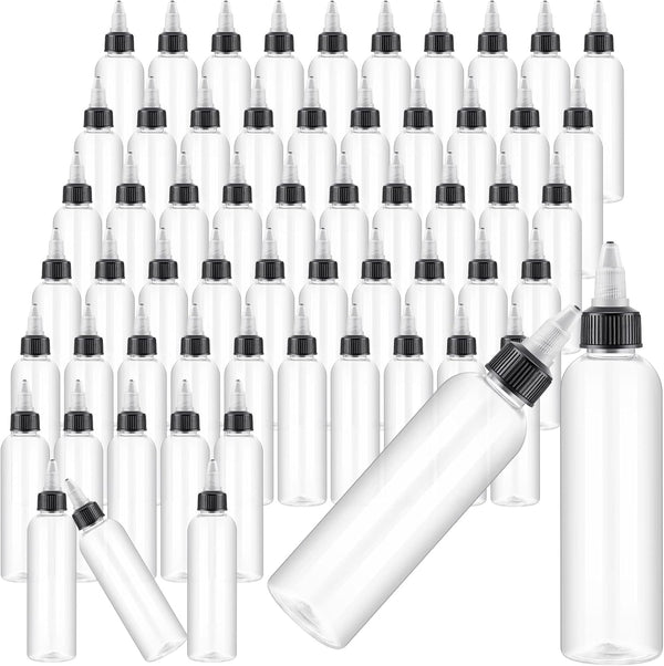 Irenare 30 Pcs 4 oz Plastic Squeeze Bottles, Bulk Boston Dispensing Bottles with 20/410 Twist Top Cap