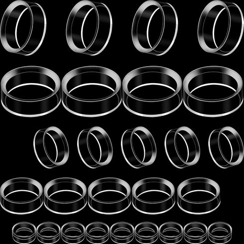 Jetec 45 Pieces Acrylic Display Stand, Clear Ring Baseball Stands for Golf Ball, Baseball, Softball, and More