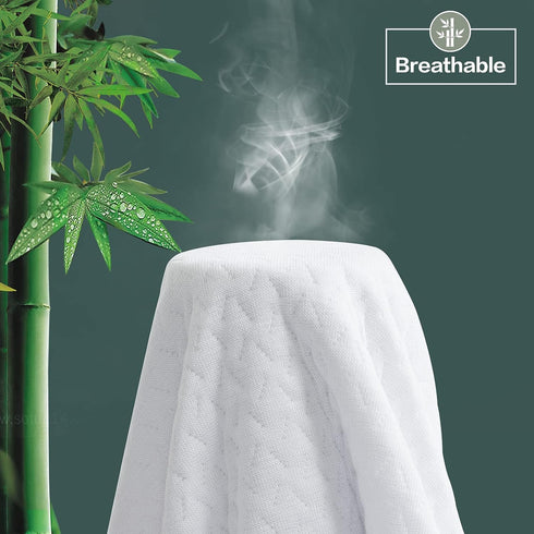 TASTELIFE Premium 3D Air Fabric Twin Size Waterproof Mattress Protector Pad - Ultra-Soft, White