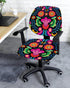 Colorful Floral Mexican Pattern Office Chair Cover, Stretchable Slipcover for Computer Chair Backrest, Mexico Ethnic