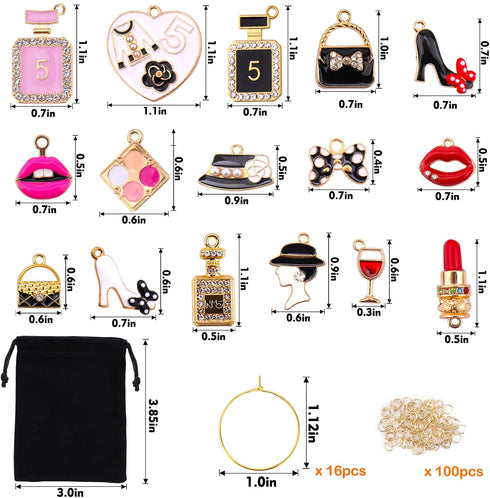 AIERSA Wine Glass Charms - Funny Drink Markers with Gold Rings for Party Decorations
