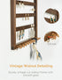 Mymazn Easy Assemble Solid Walnut Wood Earring Wall Holder Hanging Jewelry Organizer Necklace Holder Earring Hanger
