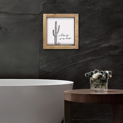 flangairy Western Wall Decor, Cactus Wall Art, Wood Southwest Desert Sign, Southwestern Living Room Aztec Home