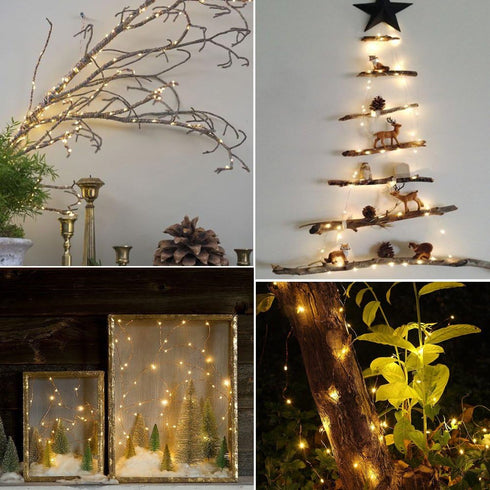 soltuus 3 Pack 10ft 30 4 Rechargeable Fairy Lights LED, Modes Battery Copper Wire String Light, Micro Firefly Starry