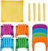 4 Set, ZENY Kids Plastic Table and Chairs Multicolor Play Room Furniture for Reading, Train, Art, Crafts