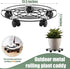 3 Packs 13.5" 5 Metal Plant Caddy with Wheels Large Wrought Iron Metal Rolling Plant Stands Heavy-duty Plant Roller Pot