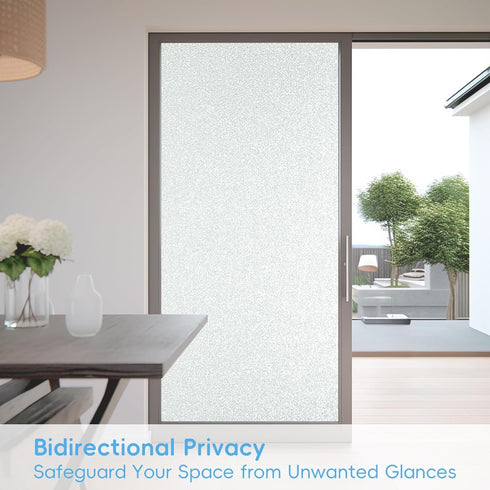 Qualsen Window Privacy Film - Frosted Glass Window Film Matte White Non-Adhesive Static Cling for Home Office