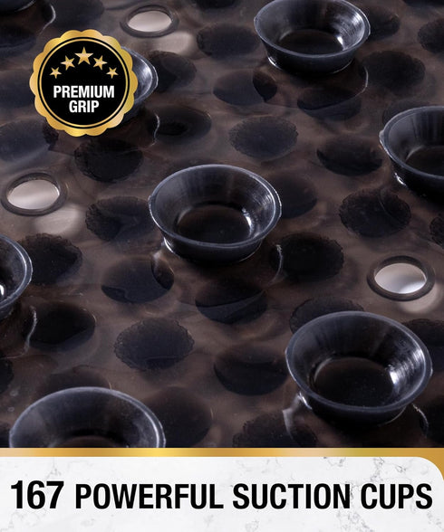 27x15 Inch HITSLAM Non Slip Bathtub Mat, Bath Mat for Tub with Suction Cups and Drainage Holes, Machine Washable Oval