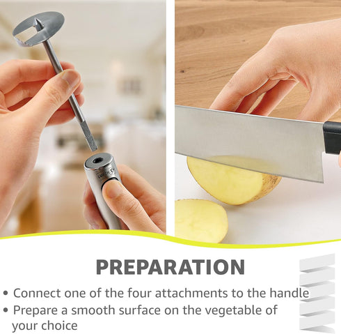 Lurch Germany Twister Stainless Steel Vegetable Drill, Ergonomic Handle with 4 Sizes for Coring