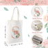 Sanwuta 2 Pcs Floral Letter Initial Canvas Tote Bags, Monogrammed Travel Cosmetic Bags for Woman Wedding Gift