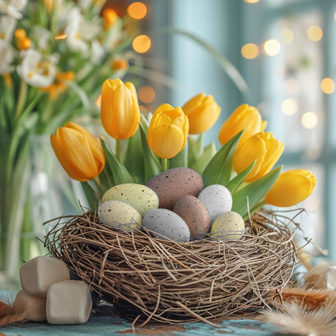 Kidum 36 Pcs Easter Speckled Eggs Vase Filler Plastic Speckled Eggs Faux Eggs for Decoration Bowl DIY Spring Displays
