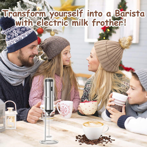 Electric Milk Frother, Handheld USB-charging Foam Maker, Rechargeable Mini Blender and Coffee Frother for Chappccino,