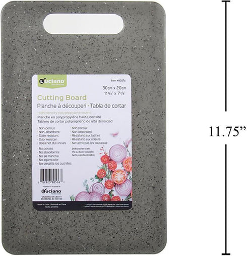 Luciano Housewares High Density Polypropylene Cutting Board, 11.75 x 7.87 inches, Grey (80576)